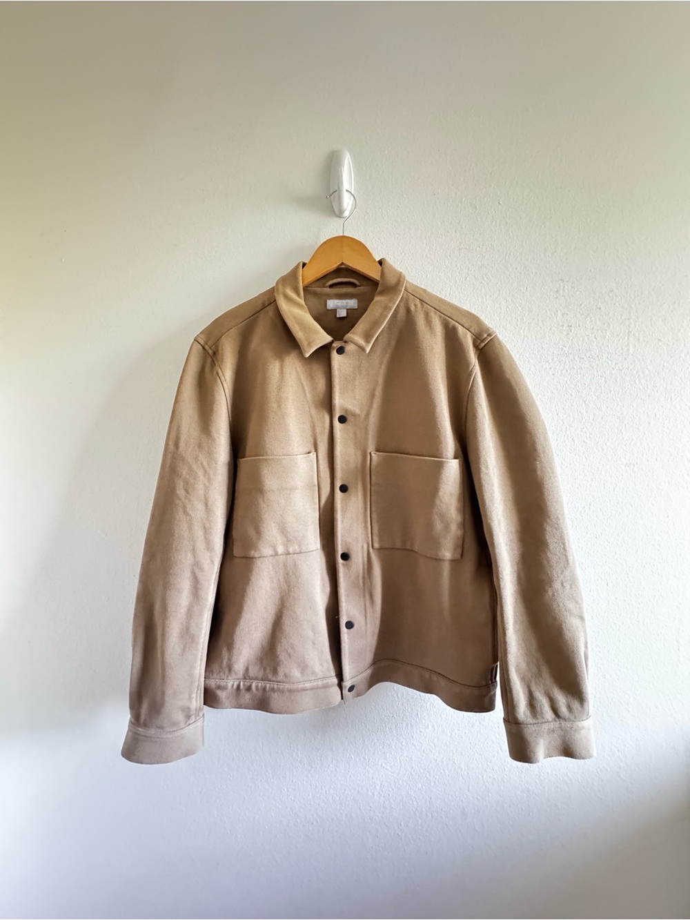 COS Men's Tan Button-Up Collar Work Jacket size Large